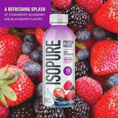 Isopure Ready to Drink Mixed Berry 15g Clear Protein Water with Electrolytes - 4pk/20 fl oz