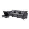 GDFStudio Alger Modern 112" L-Shaped Chenille Upholstered Sectional Sofa with Movable Storage Ottoman and Phone Holde - 2 of 4