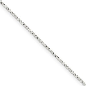 Black Bow Jewelry 1.5mm Sterling Silver Flat Open Oval Cable Chain Necklace - 1 of 4