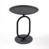 Lyngins Lantern-Shaped Metal End Tables Living Room, Retro Tray Side Table with Weighted Base, Small Side Table, Round End Table, Small Coffee Table - 4 of 4