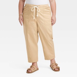 Women's Mid-Rise Pull-On Pants - Universal Thread™ Tan - 1 of 3