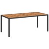 Garden Dining Table Black 74.8" x 35.4" x 29.5" Poly rattan - 2 of 4
