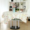PiccoCasa Vinyl Water Oil Resistant Bi-color Rose Printed Tablecloths  53" x 53" 1 Pc - 2 of 3