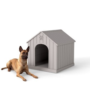 Decksplore Dog House Resin Outdoor Dog Kennel Weatherproof Small Dog House for Indoor Use - 1 of 4