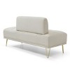 56" Width End of Bed Bench,Velvet Fabric Upholstered 2 Seater Sofa Couch Entryway Ottoman Bench,Fuzzy Sofa Stool Footrest,Window Bench-Cuddlewood - 4 of 4