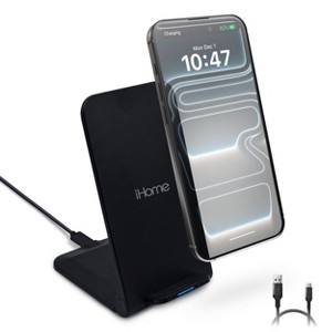 iHome 15W Folding Wireless Charging Stand, Fast Charge, Travel-Friendly Design, Cable Included - 1 of 4