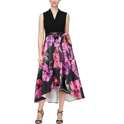 S.L. Fashions Womens Floral Evening High-Low Dress