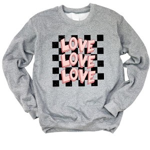 Simply Sage Market Women's Graphic Sweatshirt Love Stacked Grunge - 1 of 3