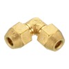 Unique Bargains Brass HVAC Flare 90 Degree Elbow Pipe Adapter Connectors with Nuts - 3 of 4