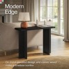 Stead Fluted Console Table - Solid Wood Entryway Table - Fluted Cross Bass and Rectangular Top (Black) - 3 of 4