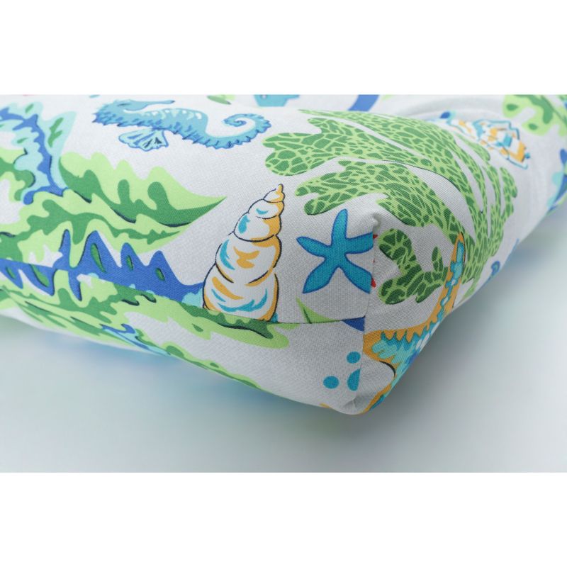 Outdoor/Indoor Blown Bench Cushion Coral Bay Blue - Pillow Perfect, 3 of 9