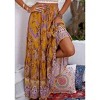 Women's Boho Floral Print Ruffled Elastic High Waist Maxi Skirt - dear lover - 2 of 4