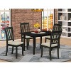 HomeStock 5-Pc Black Finish Solid Wood Top - Rectangular Dining Room Set with Butterfly Leaf - Seats 4 - 2 of 4
