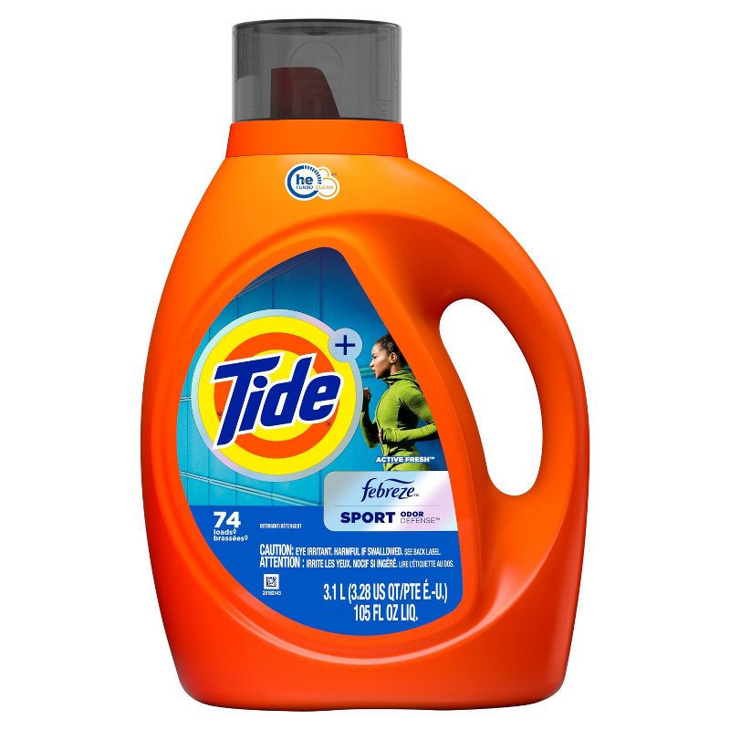 Tide Plus Febreze High Efficiency Liquid Laundry Detergent - Sport Active Fresh, 3 of 12