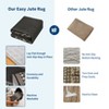 Large Easy Jute Rugs, Living Room Rug, Modern Bordered Solid Rug with Non-Slip Backing, Non-Shedding Carpet - 3 of 4