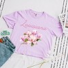 Simply Sage Market Women's Louisiana Flower Colorful Short Sleeve Relaxed Fit Cropped Tee - 3 of 3
