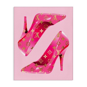 Stupell Industries Pink Glam Logo Shoes Canvas Wall Art - 1 of 4