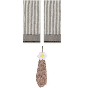 REGALWOVEN 3 Pcs Soft Absorbent Bathroom Hand Towels for Kitchen, Gym - 1 of 4