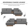 114" L-Shaped Sectional Sofa with USB Ports, Power Sockets, Storage Drawer & Reversible Chaise - 2 of 4
