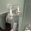 Hunter Fans 8.25" Cypress Grove Wall Light Brushed Nickel Fluted Glass 2-Bulb Vanity Fixture for Modern & Traditional Spaces - 2 of 4