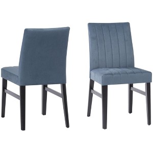 QingMoon Modern Dining Chairs Set of 2, Upholstered Kitchen Chairs, Channel Tufted Design for Home Party and Dining Room - 1 of 4