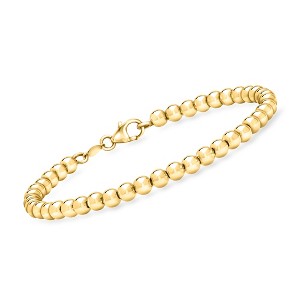 Pure Collection by Ross-Simons Italian 4mm 14kt Yellow Gold Bead Bracelet - 1 of 4