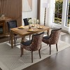 Mid-Century Modern Upholstered Dining Chairs Set of 2 with Patterned Fabric,Bronze Nailhead and Solid Wood Legs for Dining Room-Baofuwish - 3 of 4