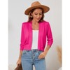 Coolmee Women's 3/4 Sleeve Cropped Cardigan Knit Sweaters Lightweight Open Front Shrug Bolero - 3 of 4