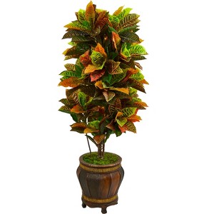 Nearly Natural 5.5-ft Croton Artificial Plant in Decorative Planter (Real Touch) - 1 of 1