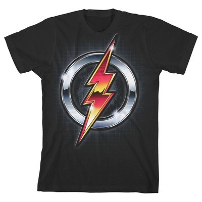 Flash Metallic Logo Boy’s Black T-shirt