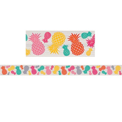 Teacher Created Resources Tropical Punch Pineapples Straight Border Trim, 35 Feet (Pack of 6)