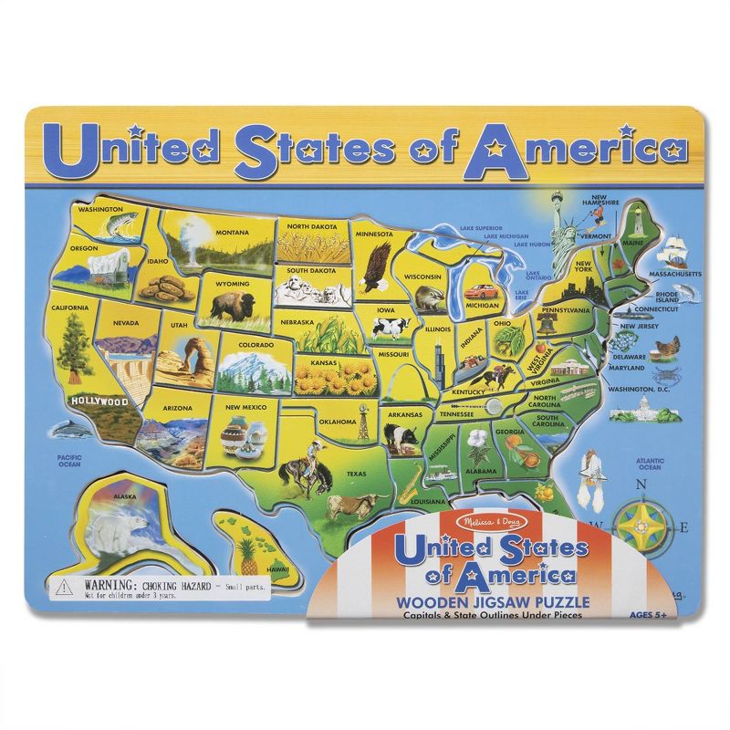 Melissa &#38; Doug USA Map Kids&#39; Wooden Puzzle - 45pc, 4 of 11