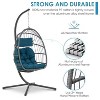 Brafab Hanging Egg Chair with Steel Stand and Fluffy Cushion, Lounge Wicker Iron Swing Chairs for Indoor Outdoor Patio Garden - 3 of 4