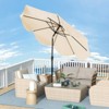 Tangkula 9 FT Patio Umbrella Outdoor Double Top Umbrella with Ruffled Edges Push Button Tilt Crank 8 Ribs Fade-resistant Market Umbrella Beige/Navy - 4 of 4