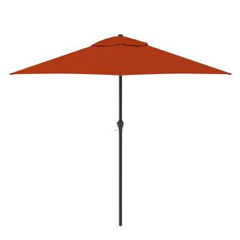 9' x 9' Steel Market Polyester Patio Umbrella with Crank Lift and Push-Button Tilt Tuscan - Astella
