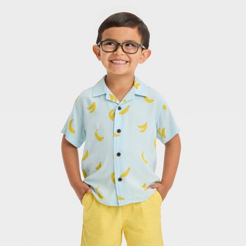 Toddler Boys' Banana Challis Shirt - Cat & Jack™ Blue 4t : Target