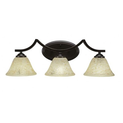 Toltec Lighting Zilo 3 - Light Vanity in  Dark Granite with 7" Italian Marble Shade