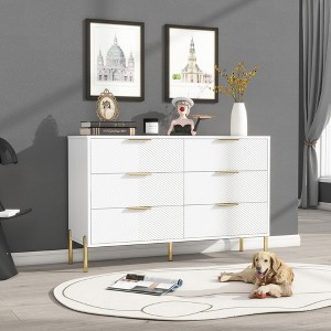 Sideboard 62.9", White Buffet Cabinet with 9 Drawers, Modern Storage for Living Room, Bedroom and Kitchen - 1 of 4