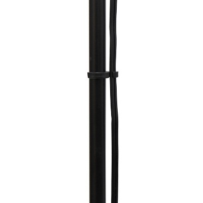 Adjustable Black Metal Torchiere Floor Lamp with White Shade