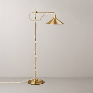 Extendable Brass Floor Lamp with Empire Shade - Hearth & Hand™ with Magnolia: Farmhouse Style, Adjustable Neck, ETL Listed - 1 of 4