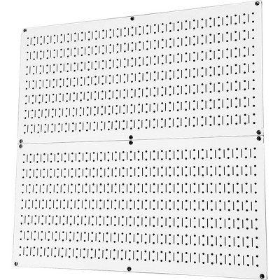 Wall Control 32" x 16" Horizontal Modular Metal Pegboard Standard Tool Organizer for Garages and Sheds with Mounting Brackets