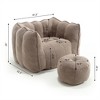 OUTSUPPLY Soft Square Bean Bag Chair with Footstool, High Resilient Foam for Living Room, Bedroom, Gaming & Reading - 2 of 4