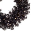 Northlight Pre-Lit Artificial Halloween Tinsel Wreath - 24" - Black - Clear Lights - 4 of 4