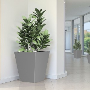 Okak 18/22 Inch Metal Tapered Planter Garden Pot with Drainage Hole & Rubber Plug for Home, Patio, Office Decor - 1 of 4