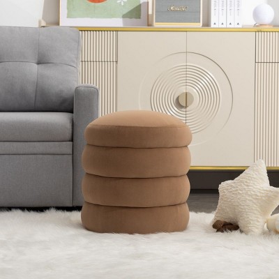 Round Ottoman,Donut Ottoman,Shoe Changing Bench,Upholstered Ottoman,Entryway Stool,Footstool Ottoman -Cuddlewood