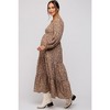 PinkBlush Mocha Floral Smocked Long Sleeve Maternity Maxi Dress - 3 of 4