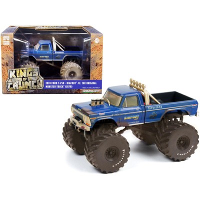 1974 Ford F-250 Ranger XLT Monster Truck w/66-Inch Tires Blue (Dirty Ver.) "Bigfoot #1'' 1/43 Diecast Model Car by Greenlight