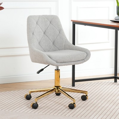 Vynxaria Modern Teddy Velvet Dining Chair with Gold-Plated Legs - Ergonomic Comfort & Style