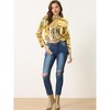 Allegra K Women's Metallic Stand Collar Zip Up Shiny Biker Holographic Cropped Jackets - 4 of 4