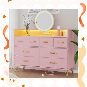 Garvee 8 Drawer Dresser with LED Lights & Charging Station - Modern Storage Organizer for Bedroom - 1 of 4